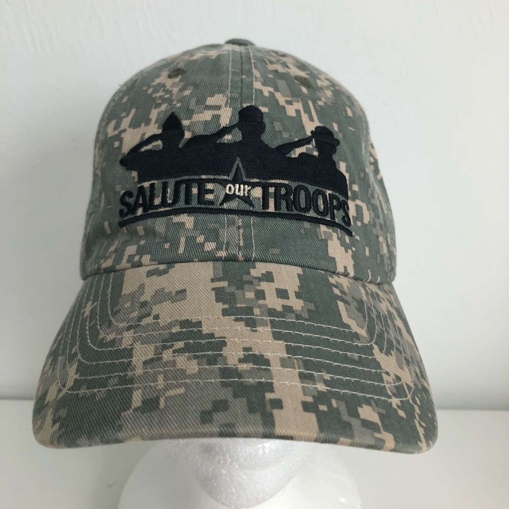 USO Salute Our Troops Camo Baseball Cap - Green